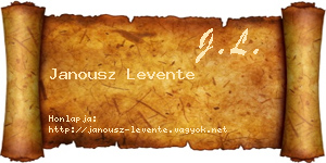 Janousz Levente névjegykártya