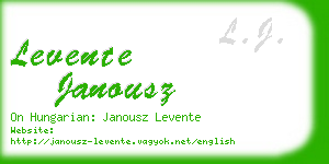 levente janousz business card